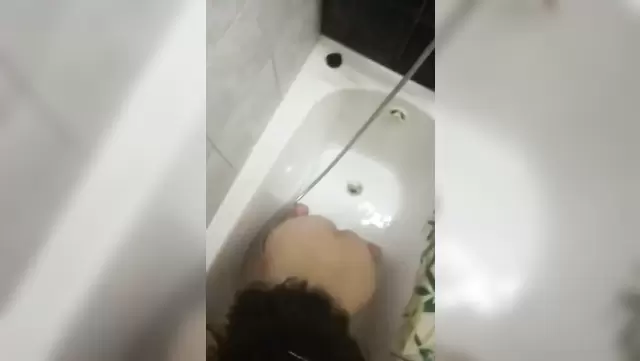 A slender Muslim woman can't even take a shower without a penis in her mouth